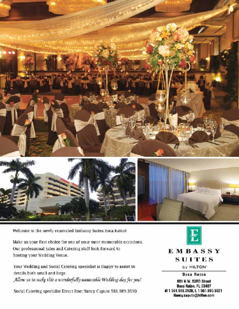 EMBASSY SUITES BOCA RATON, Phone: 561-989-3920, Fax: 561-995-9821, Email: Sheryl.cestare@hilton.com