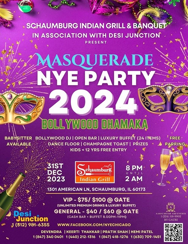 2024 NEW YEARS EVE MASQUERADE PARTY BOLLYWOOD DHAMAKA