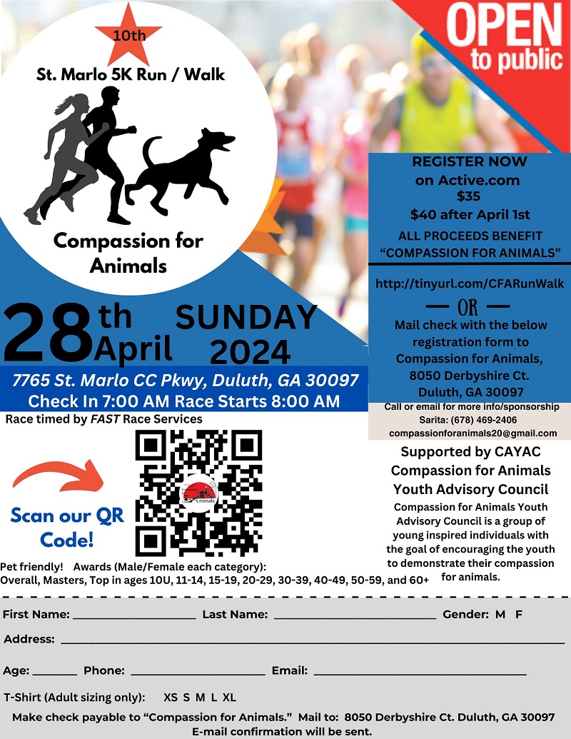 5K Run - Walk - Compassion for Animals