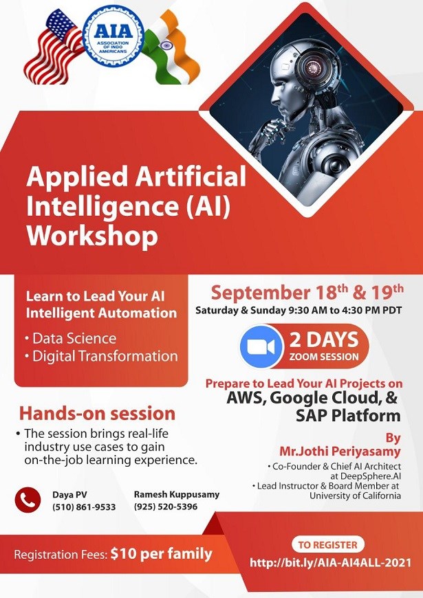 AIA - Applied Artificial Intelligence Workshop for Adults: Summer 2021