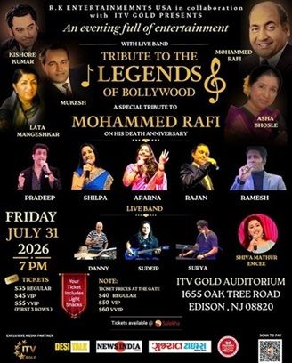 An Evening Remembering Bollywood Icons Rafi, Kishore, Lata, Mukesh, And Asha