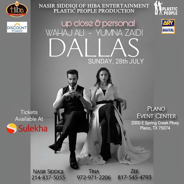 An Exclusive Evening With Wahaj Ali & Yumna Zaidi Live In Dallas