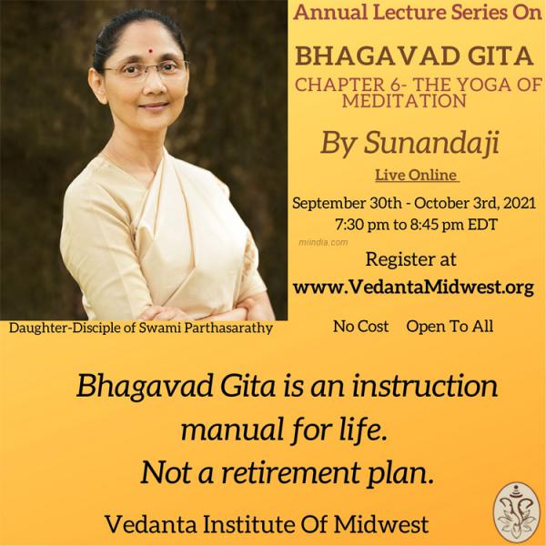 Annual Lecture Series on Bhagavad Gita by Sunandaji - Virtual Event