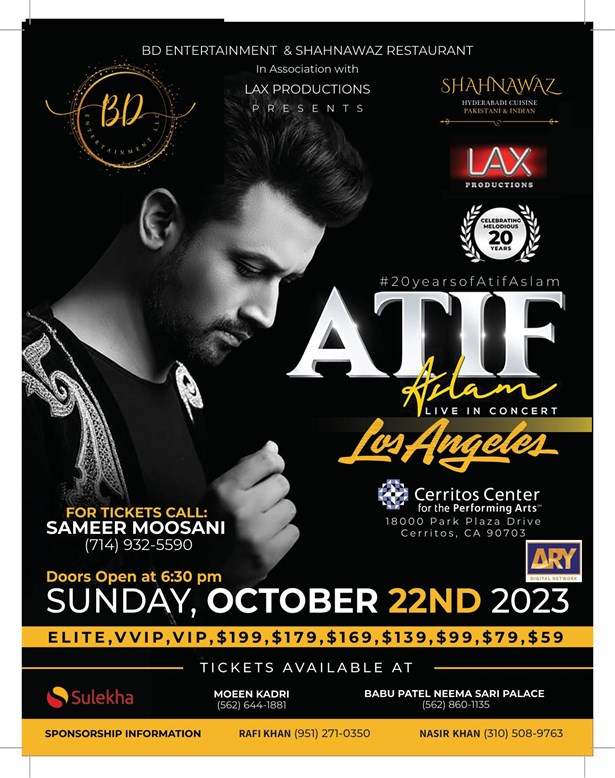 Atif Aslam Live Concert in Los Angeles 2023