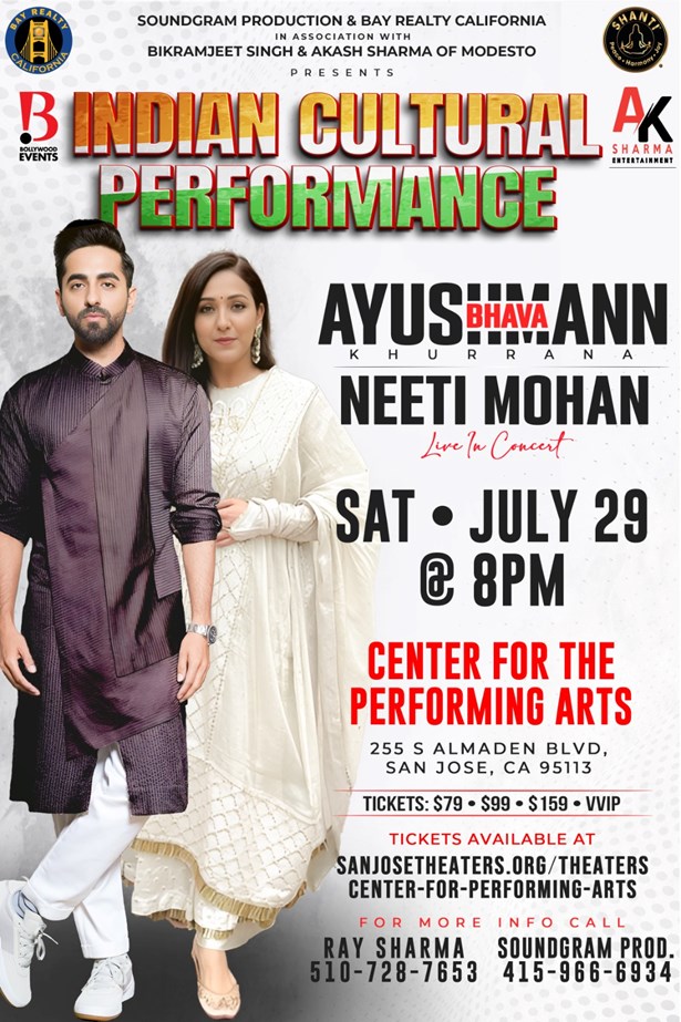 Ayushmann Khurrana and Neeti Mohan Live In Bay Area 2023