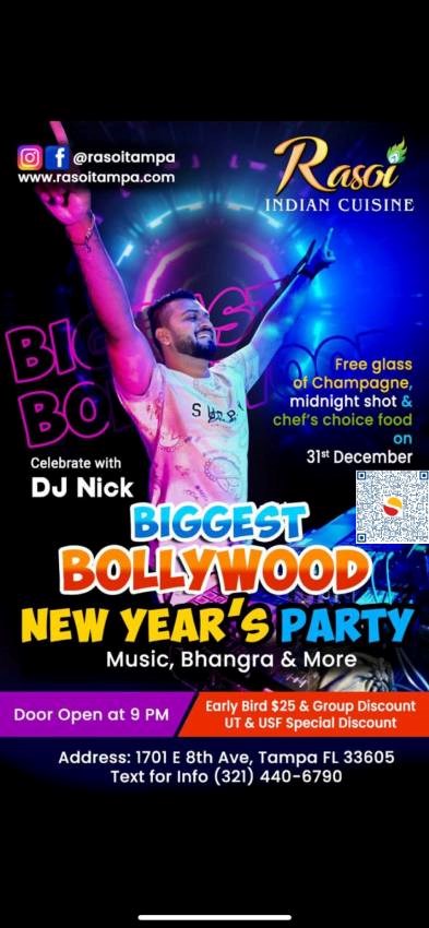 BIGGEST BOLLYWOOD NEW YEAR'S PARTY IN TAMPA FL