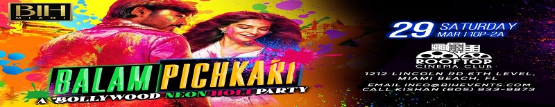 Balam Pichkari: A Neon Holi Bollywood Rooftop Party on Mar 29 club