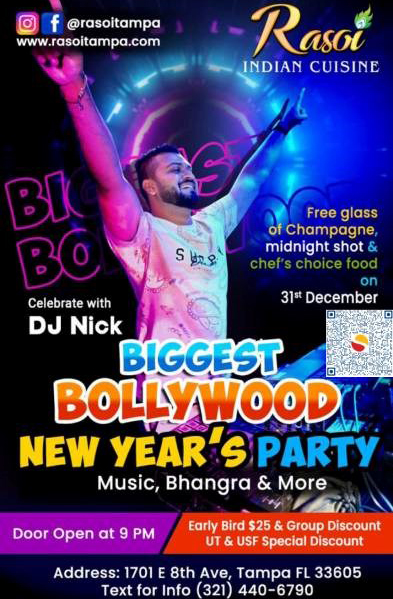 Biggest Bollywood New Years Party in Tampa FL