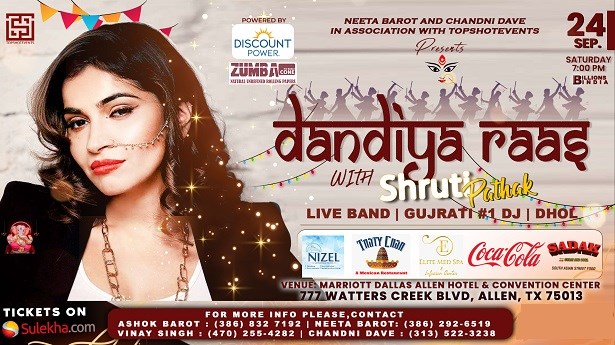 Biggest Ever Garba And Dandiya Rass In Dallas With Shubhaaramb And Bhammariyo Fame Singer Shruti Pathak