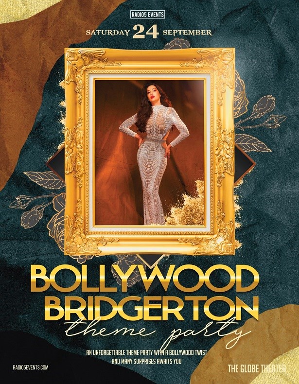Bollywood Bridgerton Theme Party at the Globe Theater by Radio5 Events