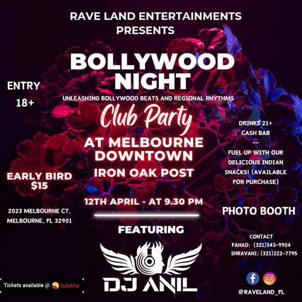 Bollywood DJ night at Melbourne Downtown