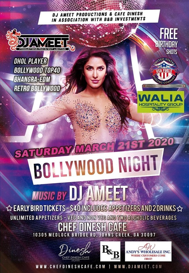 Bollywood Night Music By Dj Ameet in Johns Creek