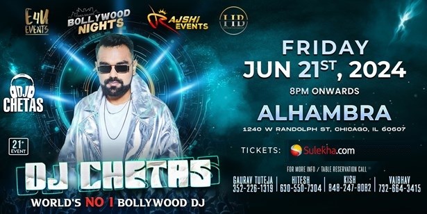 Bollywood Night With World's 1# Bollywood DJ CHETAS