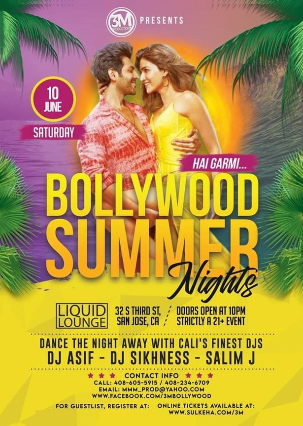 Bollywood Summer Nights with DJ Asif, DJ Sikhness & DJ Salim J