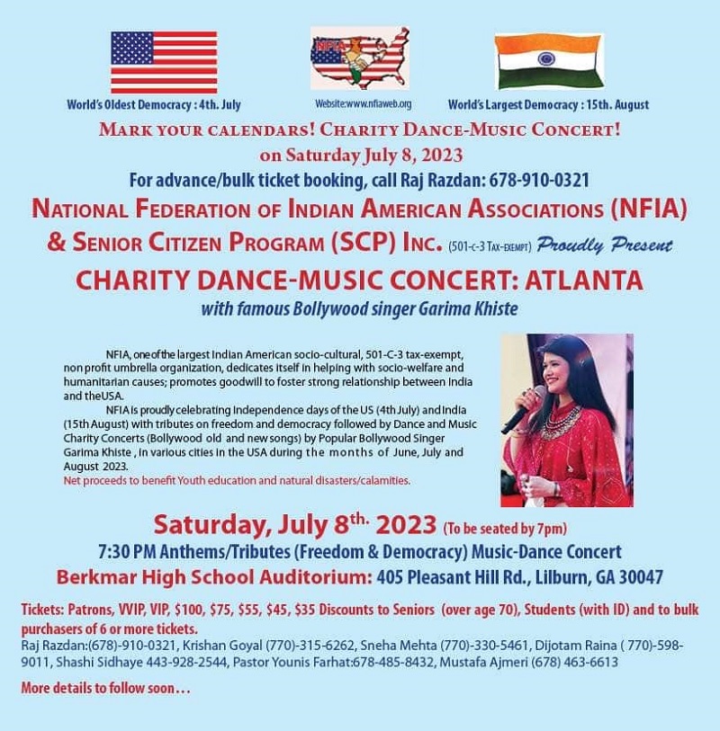 Charity Dance-Music Concert with Bollywood singer Garima Garima_Khiste