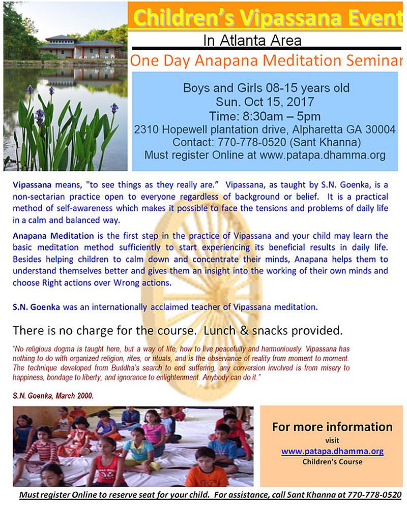 Children's Vipassana: Anapana Meditation