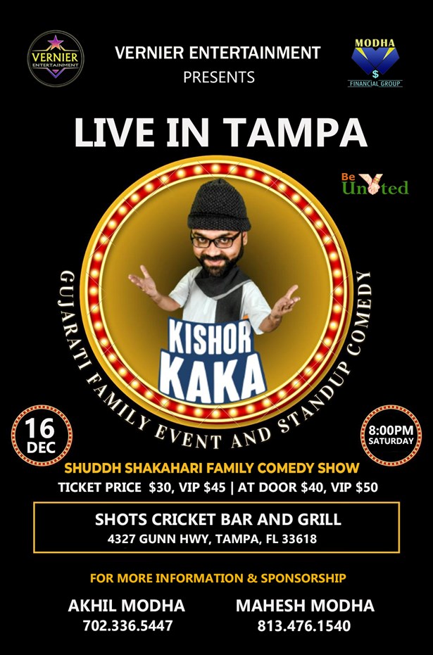 Comedy Show Kishor Kaka Live in TAMPA