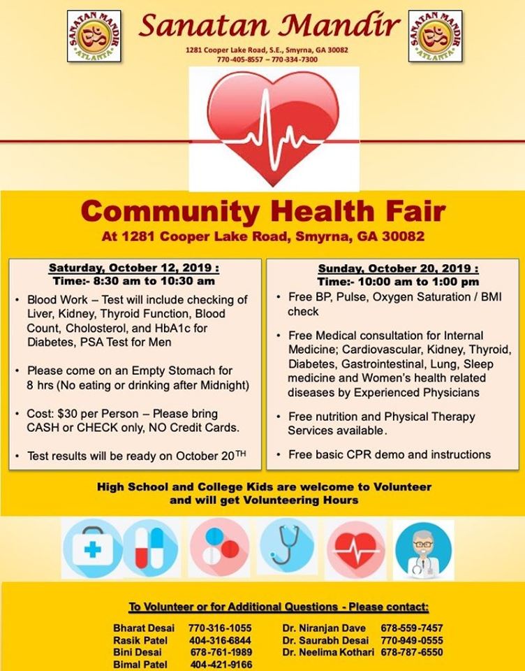 Community Health Fair: Sanatan Mandir