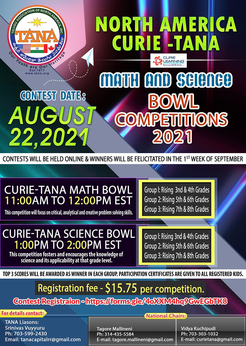Curie-TANA Math and Science Competitions
