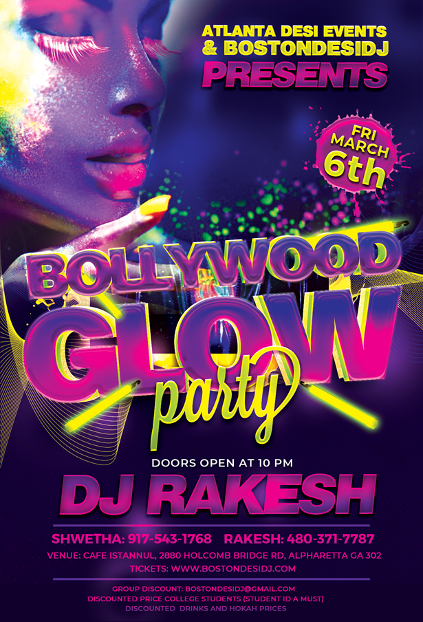 DJ Rakesh Bollywood Glow Party in Alpharetta