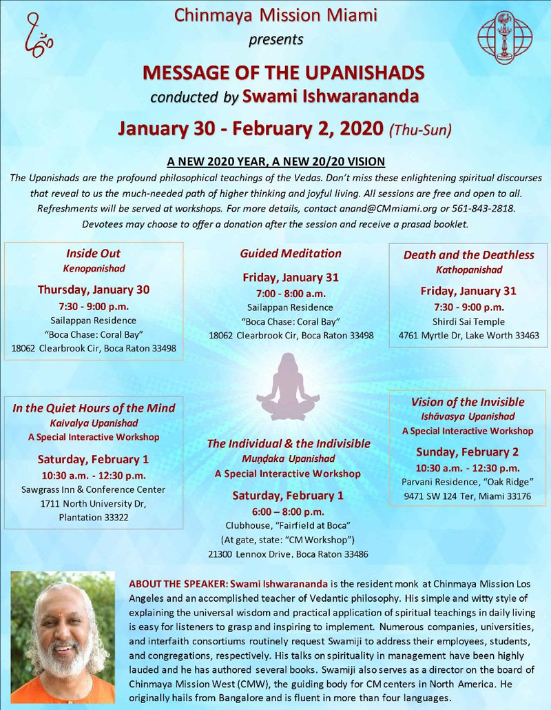 Death and Deathless - Free Talk by Swami Ishwarananda in Lake Worth