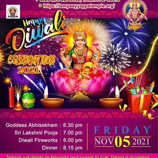 Diwali Celebrations at Sri Ayyappa Temple of Tampa