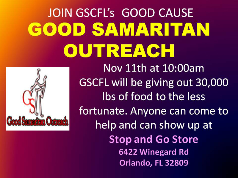 GSCFL Charity Event - Good Samaritan Outreach in Orlando