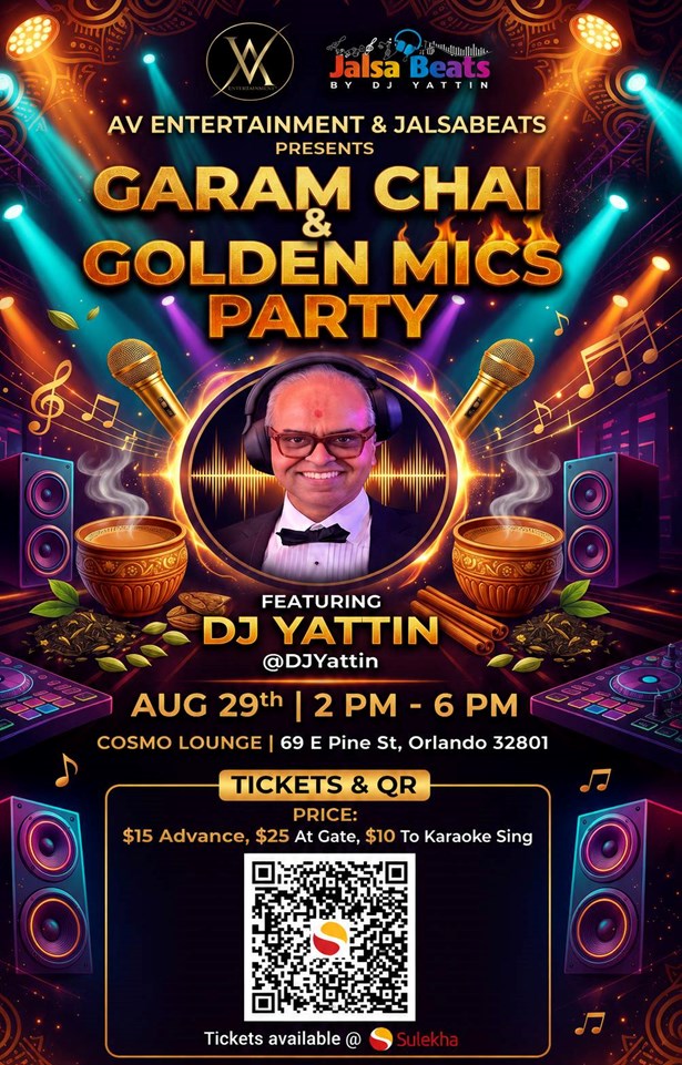 Garam Chai & Golden Mics Party With DJ Yattin In FL Garam Chai & Golden Mics Party With DJ Yattin In FL