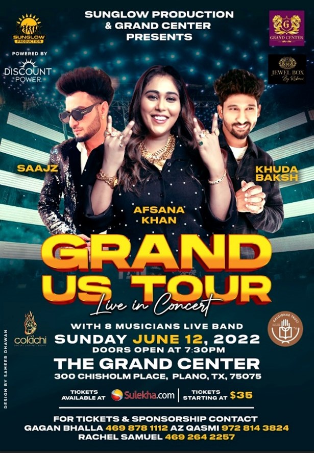 Grand Tour 2022 - Afsana Khan - Saajz & Khuda Baksh Live in Concert