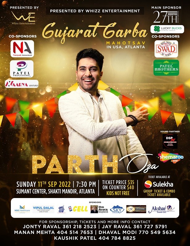 Gujarat Garba Mahotsav with Parth Oza in Atlanta