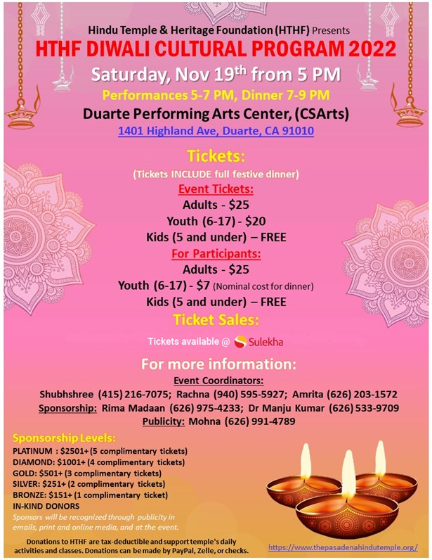 HTHF Diwali Cultural Program 2022