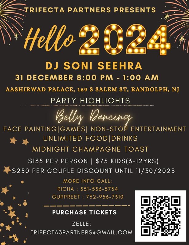 Hello 2024 New year party in Randolph NJ