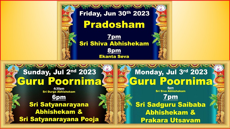 Hindu Temple of Florida Pradosham - Guru Poornima