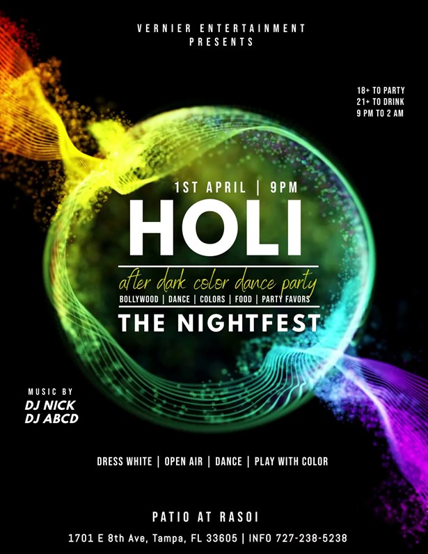 Holi After Dark Dance Party - Play with Color