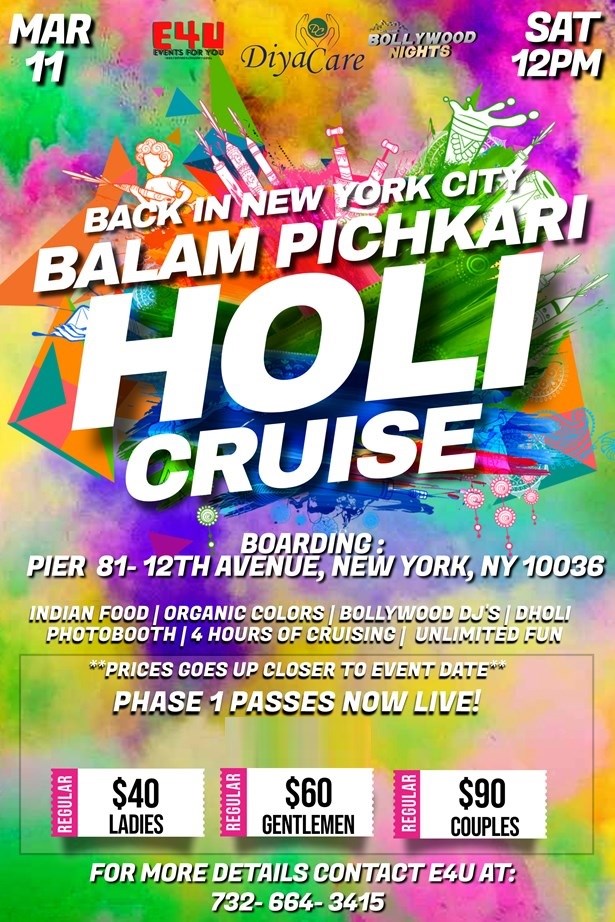Holi in the City- Cruise Party- Balam Pichkari!