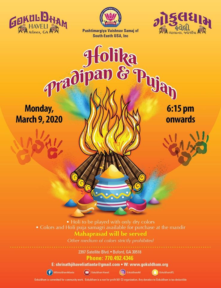 Holika Pradipan and Pujan in Buford