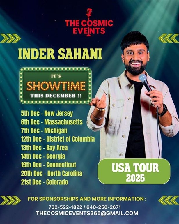 Inder Sahani Stand-Up Comedy Live 2025 in Charlotte