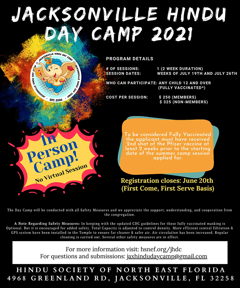 Jacksonville Hindu Day Camp 2021