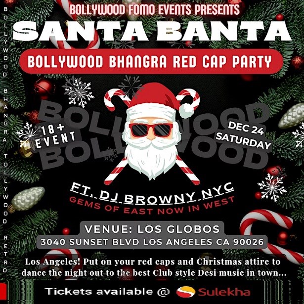 Jolly Bolly Bollywood Bhangra Christmas Party- LA
