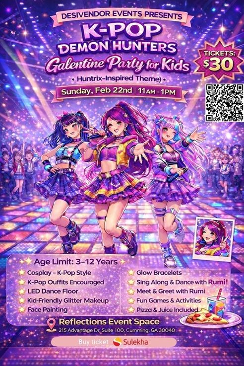 K-pop Demon Hunters Galentine Party For Kids