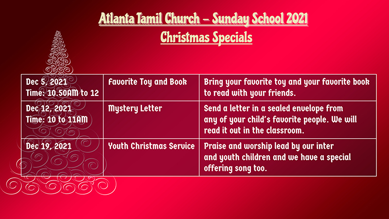 Kid s Christmas at Atlanta Tamil Church