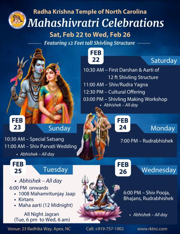 Mahashivratri Mahotsav 2025 - Radha Krishna Temple of NC