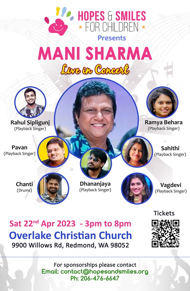 Mani Sharma Live Concert April 2023 in Seattle