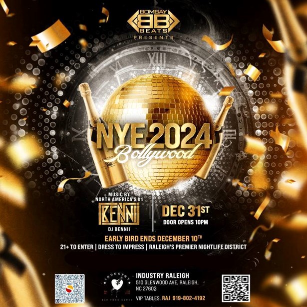 NYE 2024 BOLLYWOOD IN Raleigh NC