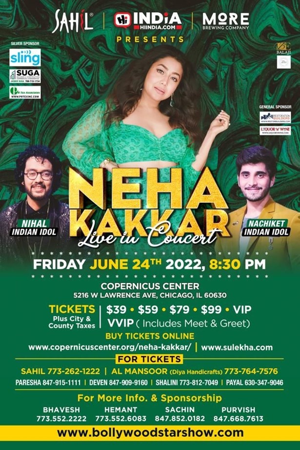 Neha Kakkar with Indian Idols 2022 In Chicago