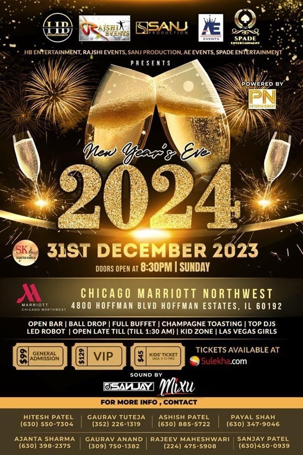 New Year's Eve 2024 Bollywood - Chicago Marriott Northwest