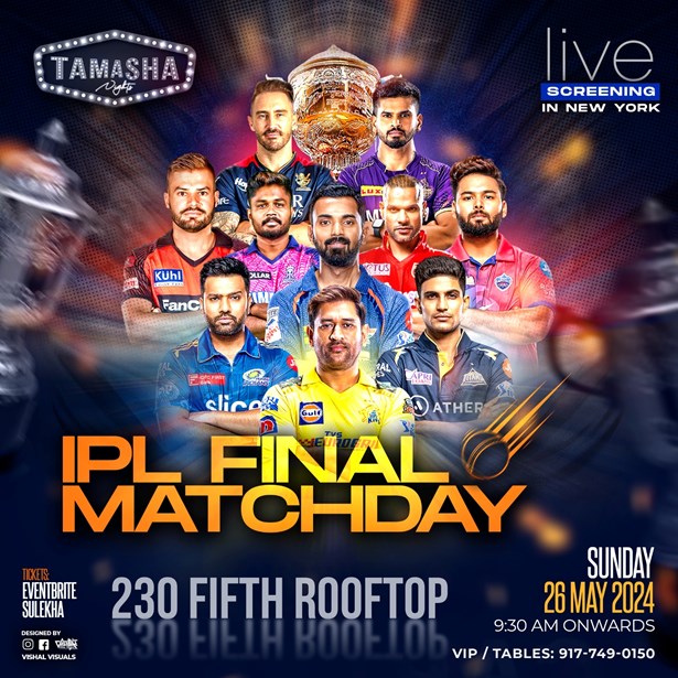 Nyc Ipl Finals Watch Party On Big Screen Fifth Rooftop