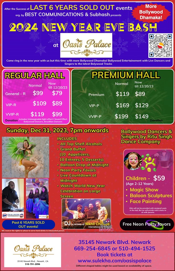 Oasis Palace (Regular Hall) 2024 NEW YEAR EVE