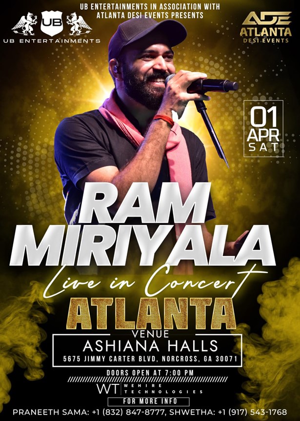 Ram Miriyala Live Concert in Atlanta