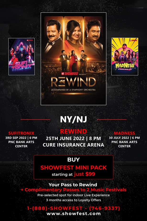 Rewind With Udit Narayan - Alka Yagnik - Kumar Sanu - NJ (Buy 1 and Get 2 Extra Shows)